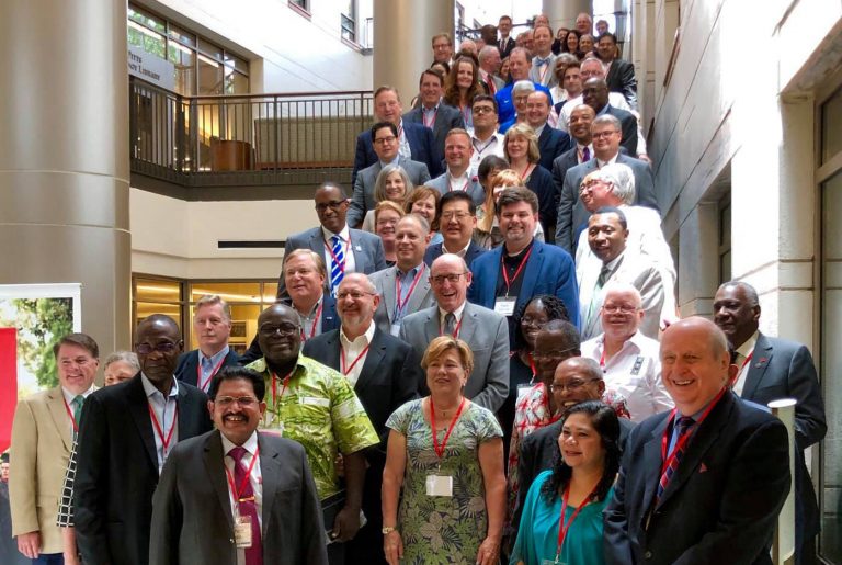 Group of about 30 people standing