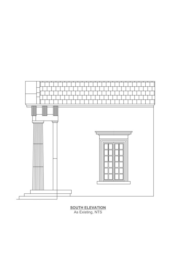South elevation plan of Mount Clare Temple